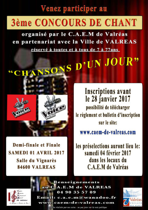 concours de chant CAEM de Valreas